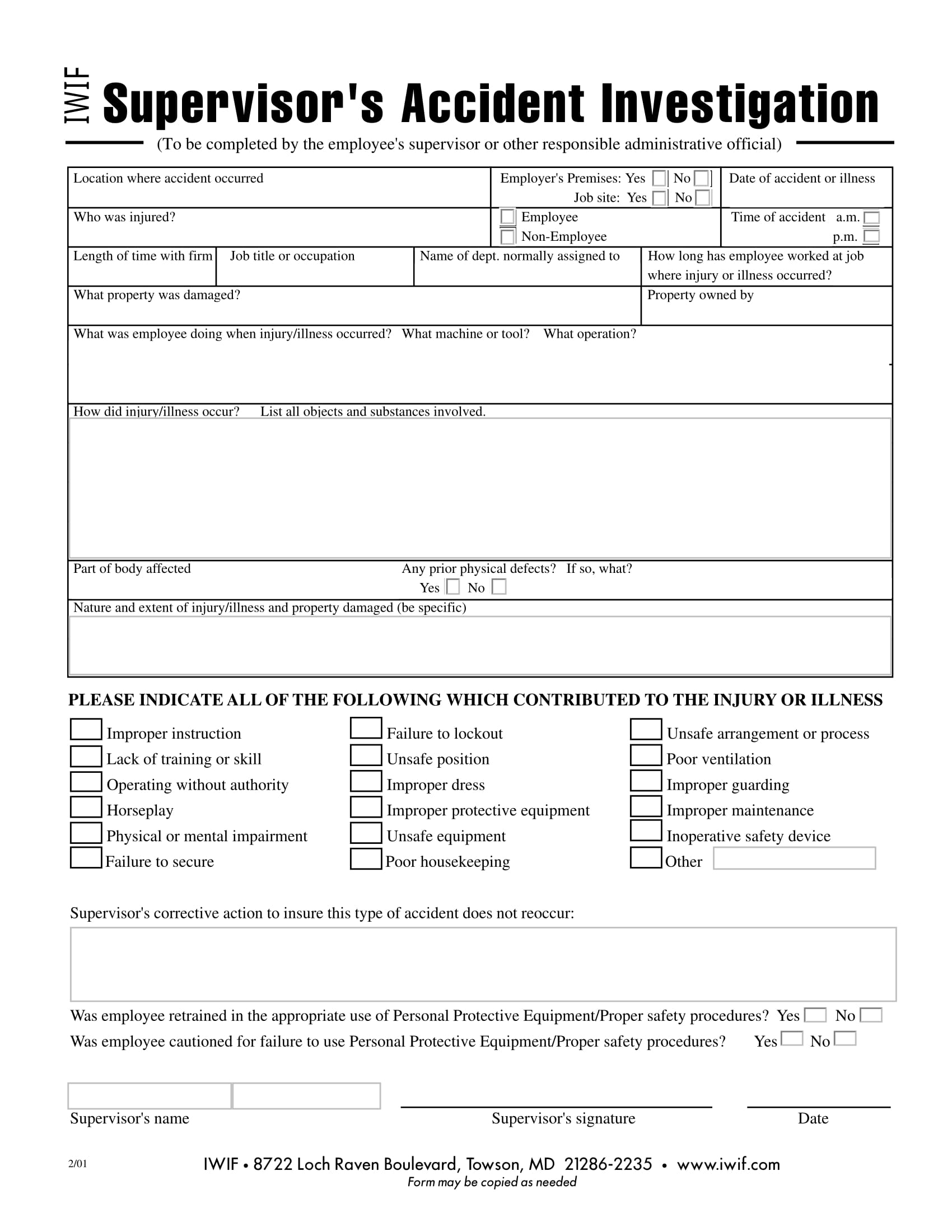 FREE Incident Report Forms In PDF MS Word Excel ReportForm Net