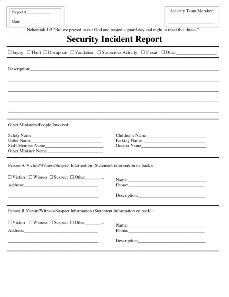 009 Incident Report Template Word South Africa 20Red Regarding Itil 