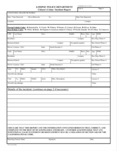 033 Traffic Accident Report Form Template Ideas Police Regarding Police