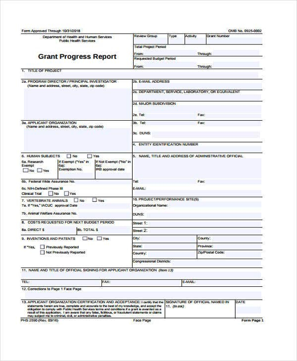 10 Grant Report Templates Free Premium Templates