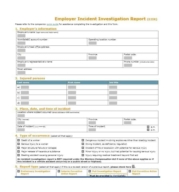 10 Incident Report Templates Word Excel PDF Formats In 2020 