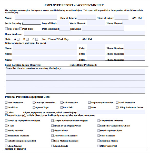 12 Sample Accident Report Templates Sample Templates