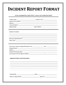 13 Incident Report Templates Excel PDF Formats