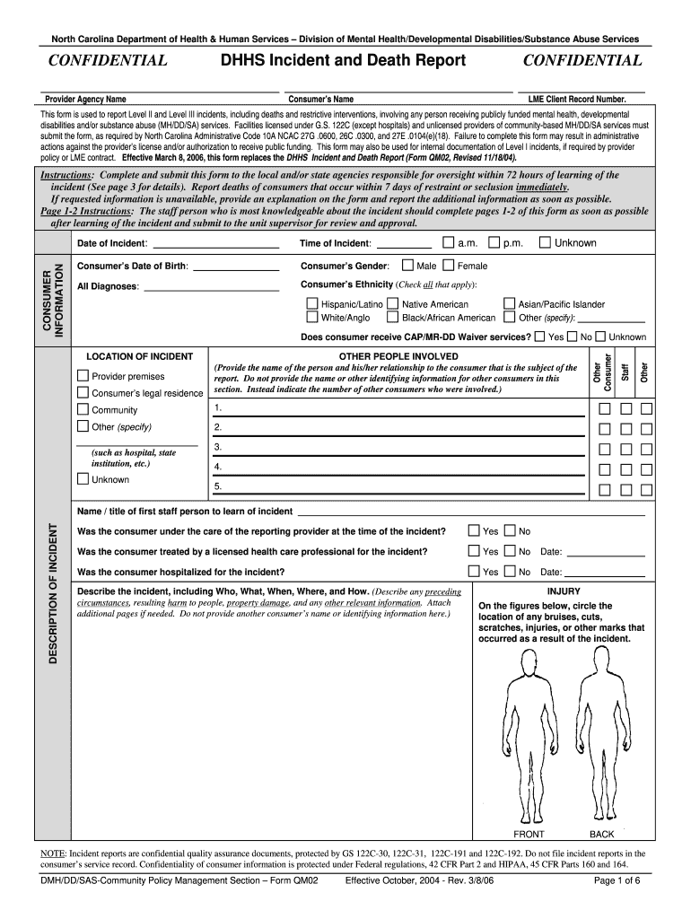 2006 Form DHHS QM02 Fill Online Printable Fillable Blank PdfFiller