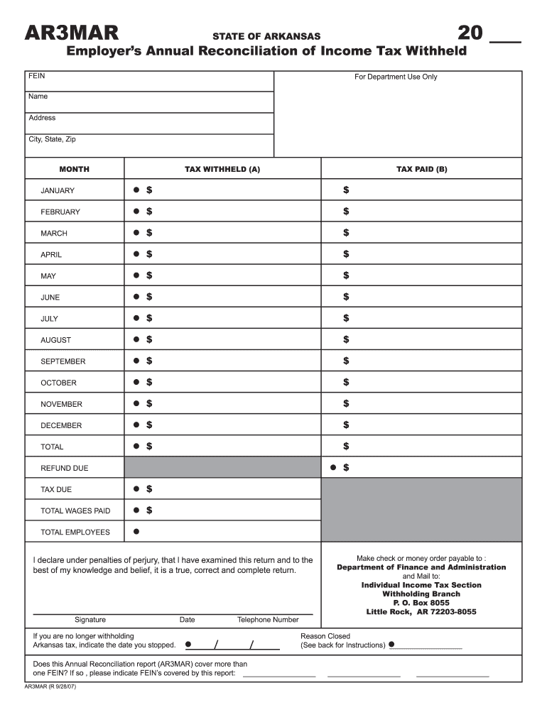 2007 2021 Form AR DFA AR3MAR Fill Online Printable Fillable Blank 