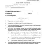 2011 Form NY Initial Report Of Guardian Fill Online Printable