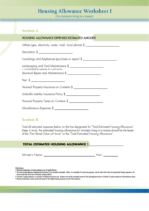 34 Clergy Housing Allowance Worksheet Worksheet Project List