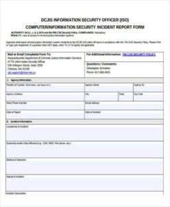 42 Free Incident Report Templates PDF Word Free Premium Templates