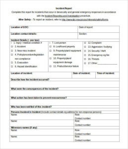 50 Incident Report Templates PDF Docs Apple Pages Free Premium