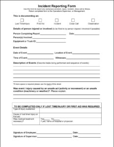 7 Incident Report Template Free Download