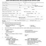 8182F Idaho Uniform School Bus Accident Injury Report Form