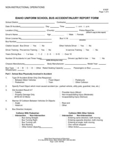 8182F Idaho Uniform School Bus Accident Injury Report Form