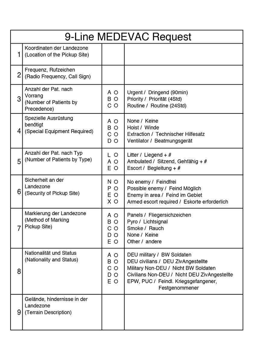 9 Line Medevac Form