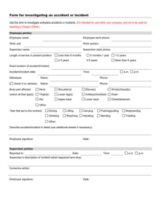 Accident And Incident Report Form In Word And Pdf Formats