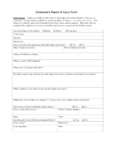 Accident Investigation Form Employee Injury Form Injury Etsy