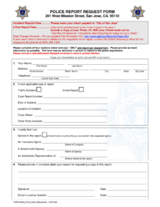 Accident Reports Fees POLICE REPORT REQUEST FORM pdf Easy To