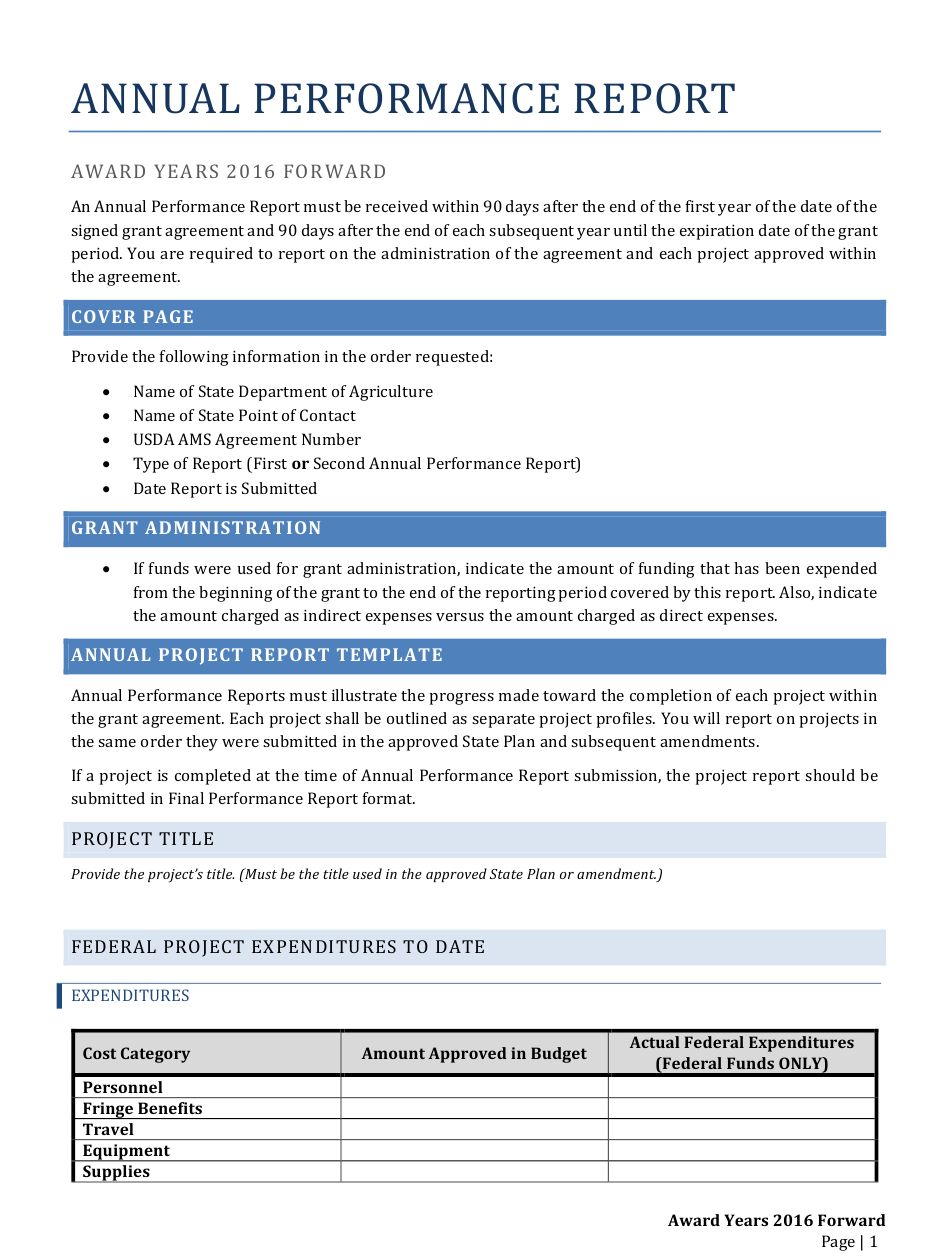 Annual Performance Report Form Download Printable PDF Templateroller