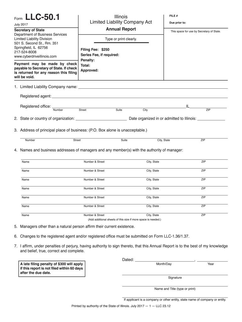 2022 Illinois Annual Report Form Instructions ReportForm Net   Annual Report For Llc In Illinois Fill Out And Sign Printable Pdf 