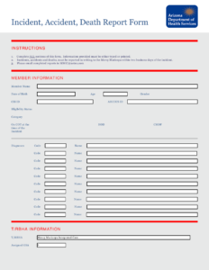 Arizona Incident Accident Death Report Form Download Fillable PDF