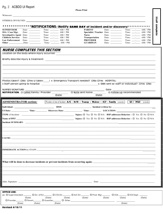 Athens County Ohio Unusual Incident Report Template Athens County 