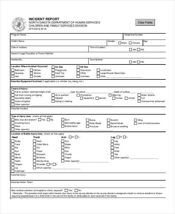 Blank Incident Report Template 18 Free PDF Word Docs Format 