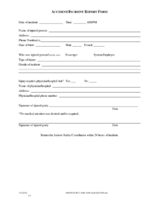 Car accident liability release form template sample