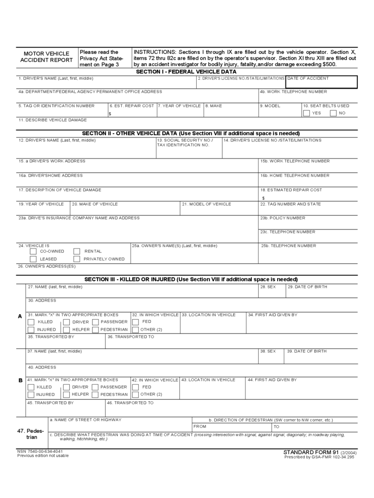 Car Accident Report Form 6 Free Templates In PDF Word Excel Download