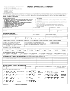 Car Accident Report Form Oregon Free Download