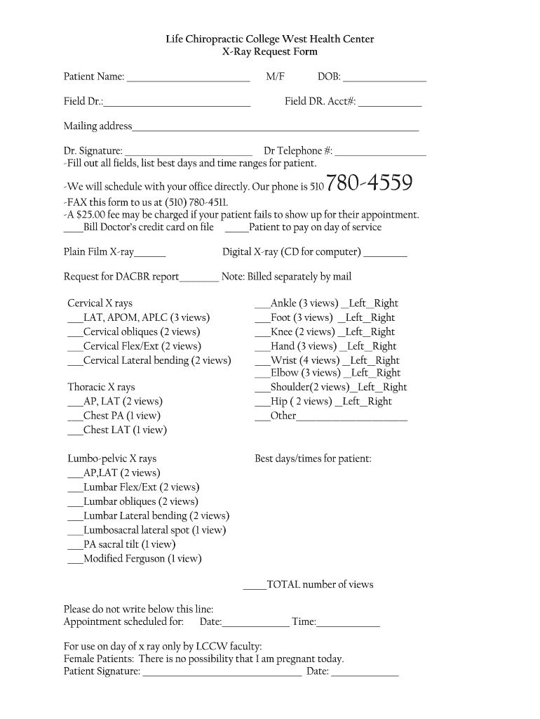 Chiropractic X Ray Report Template Fill Online Printable Throughout 