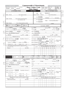 Commonwealth Of Massachusetts Motor Vehicle Crash Police Report Fill