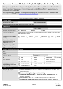 Community Pharmacy Incident Report Form - ReportForm.net