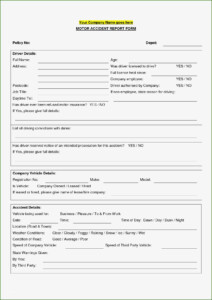 Company Vehicle Accident Report Form Template 20 Judgment With Photos