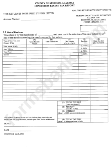 Consumers Excise Tax Report Form County Of Morgan Printable Pdf Download