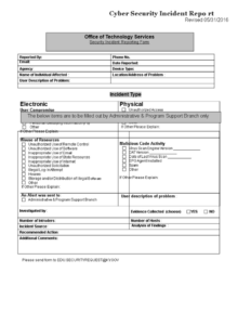 Cyber Security Incident Report Template Templates At Throughout