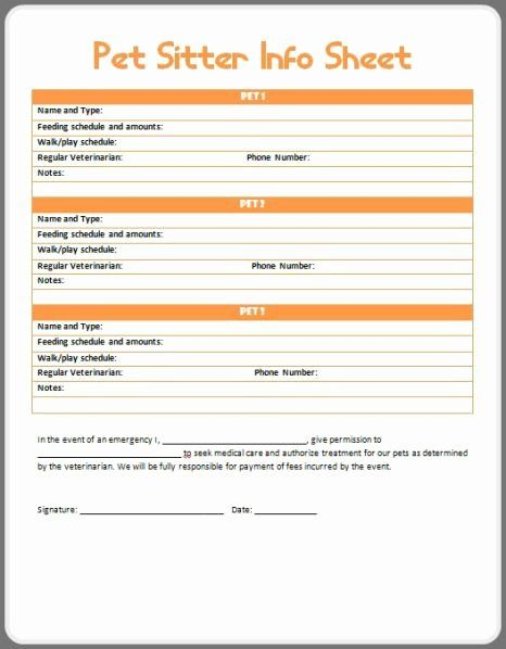 Dog Boarding Report Card Template New Sitter Info Printable Got Things 