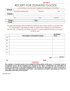 Donation Tax Receipt Template Database