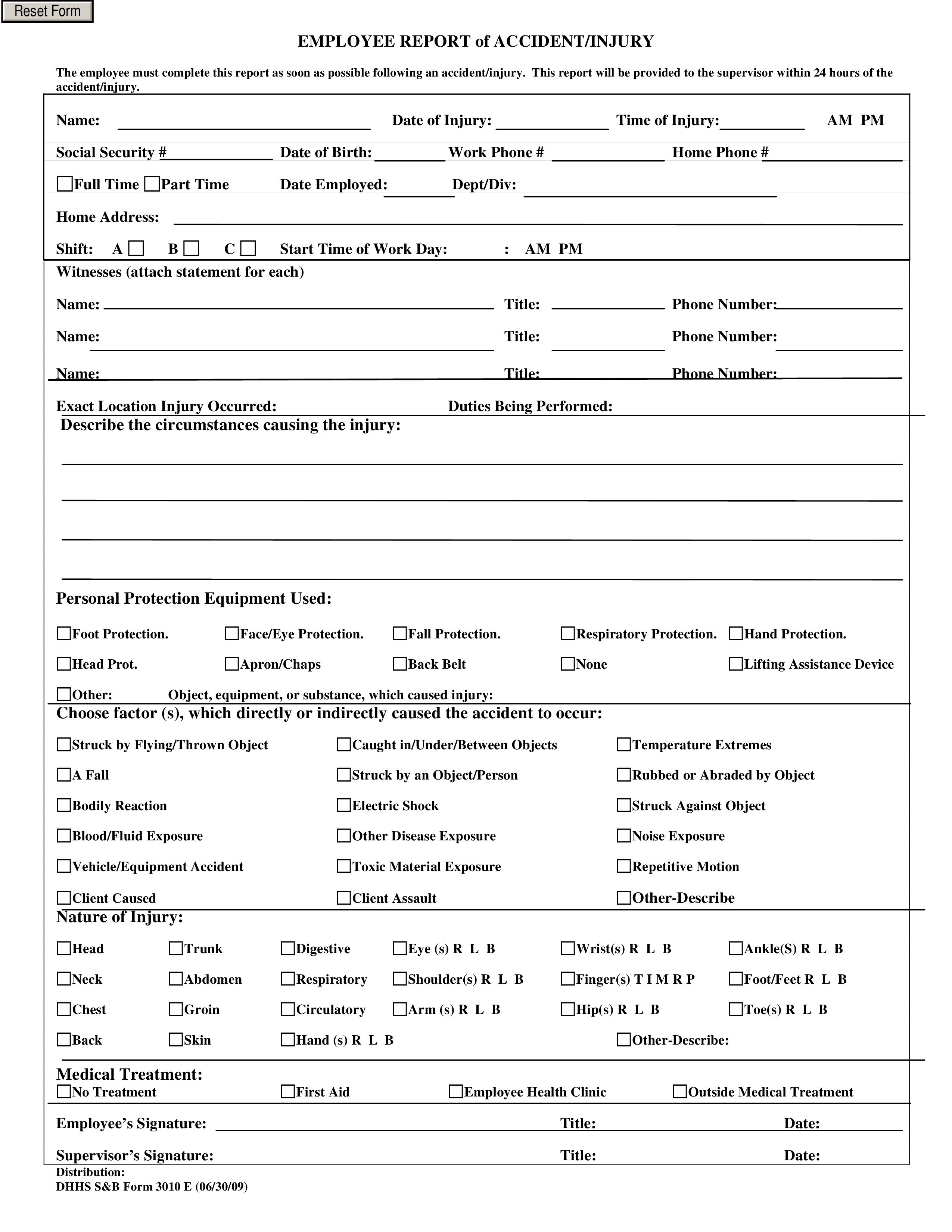 Employee Accident Report Templates At Allbusinesstemplates