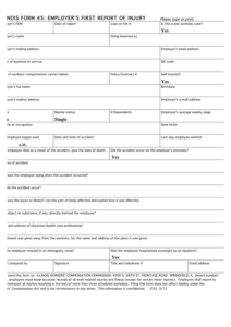 Employer s First Report Of Injury Form In Word And Pdf Formats