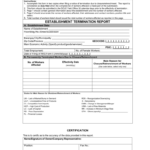 Establishment Termination Report Form RKS Form 5 DOLE NCR