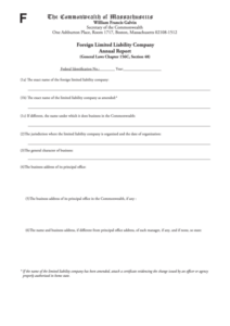 Fillable Foreign Limited Liability Company Annual Report Form The