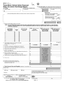 Fillable Form 14 117 Texas Motor Vehicle Seller Financed Sales Tax