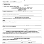 Fillable Form Cooperative Annual Report Washington Secretary Of State