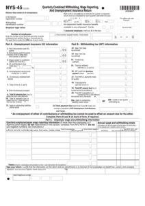 Fillable Form Nys 45 Quarterly Combined Withholding Wage Reporting