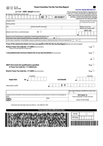 Fillable Texas Franchise Tax Annual No Tax Due Report Printable Pdf