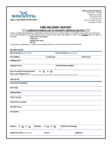 Fire Incident Report Templates At Allbusinesstemplates