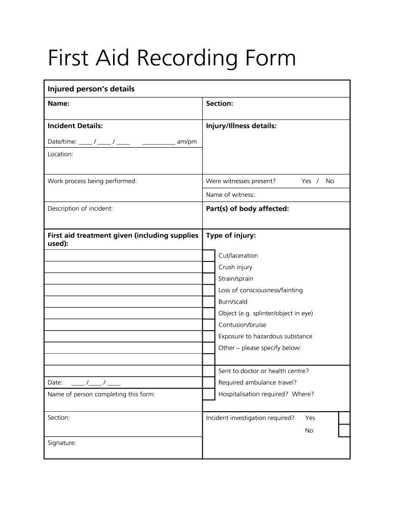 First Aid Registration Form Printable Fill Out And Sign Printable PDF 