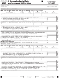 Form 100S Schedule D Download Printable PDF Or Fill Online S