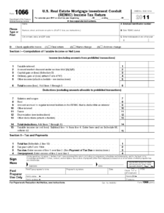 Form 1066 U S Real Estate Mortgage Investment Conduit REMIC Income