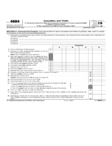 Form 4684 Casualties And Thefts 2015 Free Download