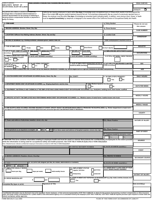Form 5020 Download Fillable PDF Or Fill Online Employer s Report Of 